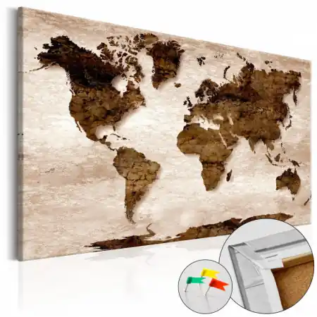 Vezi acum Tablou din plută - The Brown Earth [Cork Map] 120x80 cm