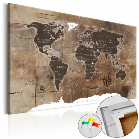 Vezi acum Tablou din plută - Wooden Mosaic [Cork Map] 120x80 cm
