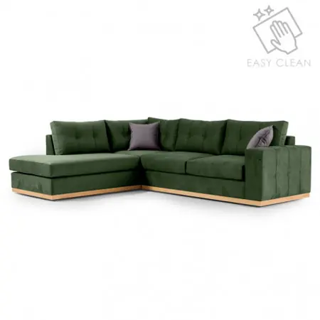 Vezi acum Coltar Dreapta Boston Verde Inchis - Gri Inchis - Natural 280x225x95 cm
