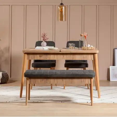 Livrare rapidă Set Masa si Scaune 5 Piese Vina 105 Atlantic Pine-Antracit