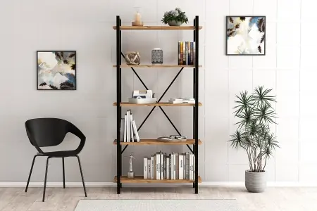 Reduceri Biblioteca Nero Elit Walnut-Negru