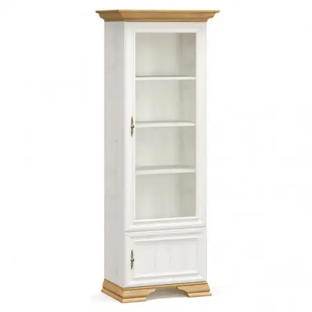 Bestseller Vitrina Jaden Alb Antique - Gold Oak 70.5x43x197.5 cm