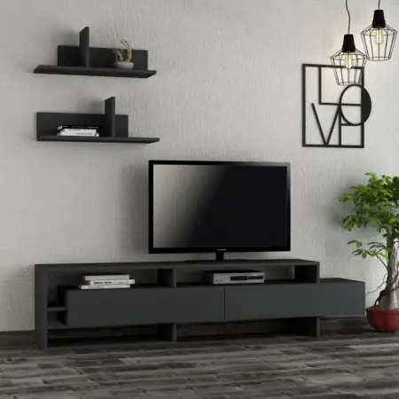 Ansamblu Comoda TV Gara Antracit Ofertă specială