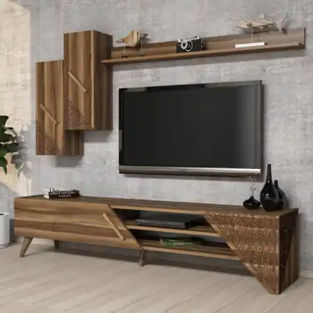 Ansamblu Comoda TV Beril Walnut Comandă acum