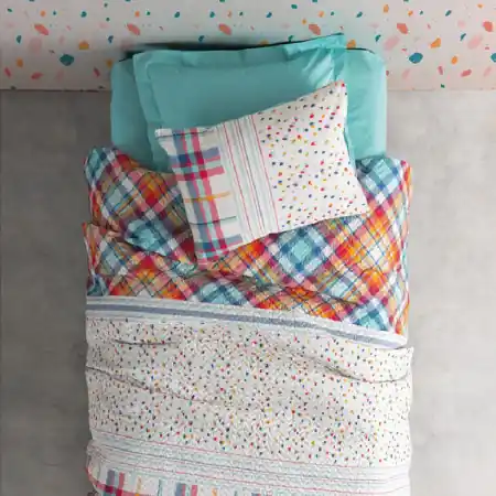 Set Lenjerie si cuvertura matlasata Banitti Mint cu elastic 100x200 (Bumbac 100%) Preț mic
