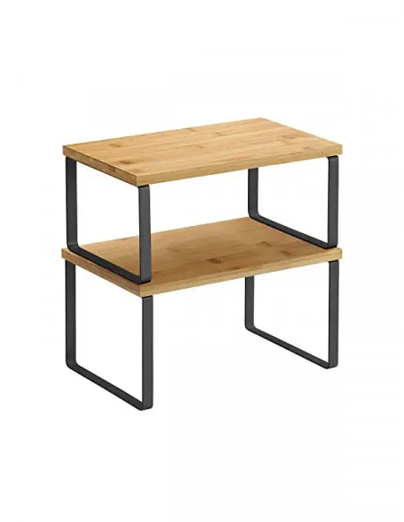 Set 2 organizatoare pentru rafturi dulap de bucatarie, Vasagle, Bambus, KCS02NB, Negru Vezi acum