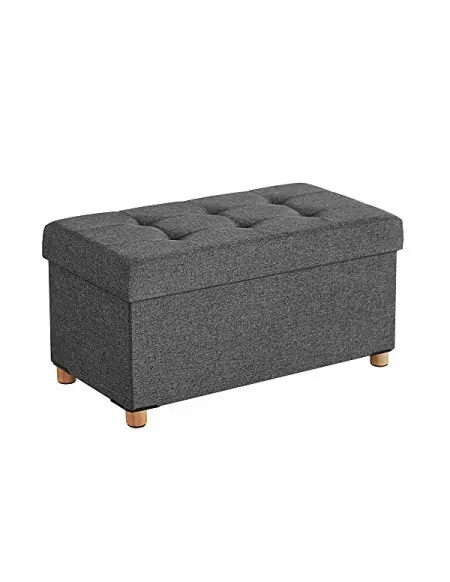 Bancheta de depozitare, Songmics, LSF16GYZ, 300 Kg, Gri, 65L, 76 x 38 x 40 cm Reducere specială