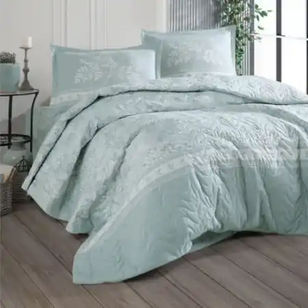 Set Lenjerie si Cuvertura Devlin Mint (Bumbac 100%) Noutate