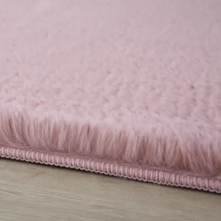 Calitate înaltă Covor Pouffy V1 Roz 120 x 120cm