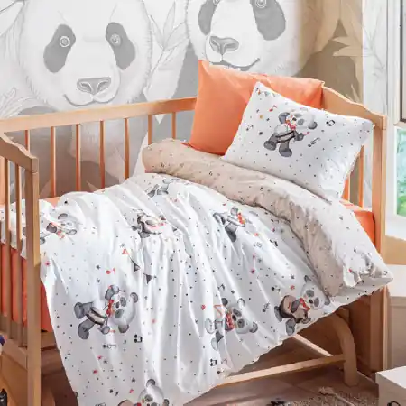 Lenjerie Patut Bebe Musico Oranj (Bumbac 100%) Premium