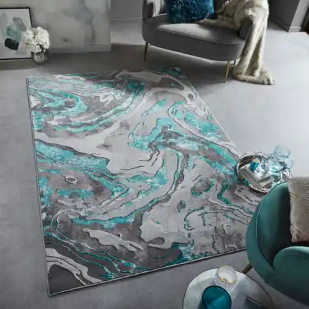 Calitate înaltă Covor Marbled VERDE SMARALD 80X150 cm, Flair Rugs
