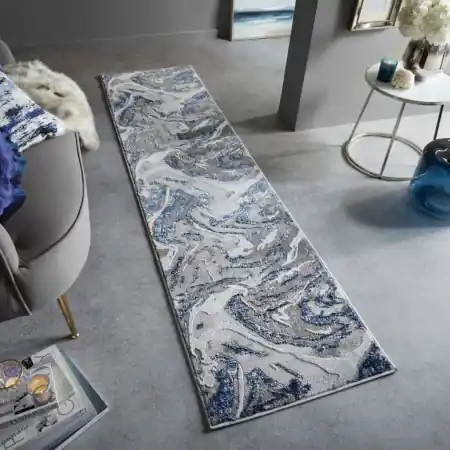 Covor traversă Marbled Bleumarin 80X300 cm, Flair Rugs Cumpără acum