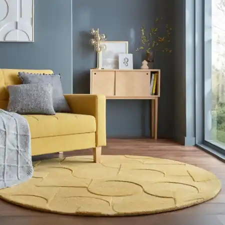 Ultima șansă Covor Gigi Galben Ochre 160X160 cm, rotund, Flair Rugs