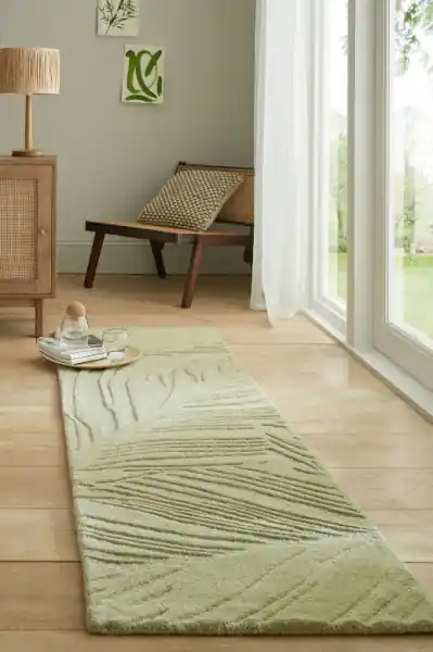 Covor traversă Lino Leaf Verde Sage 60X230 cm, Flair Rugs Lichidare de stoc