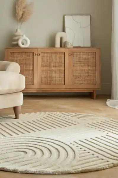 Covor Zen Garden Natural 160X160 cm, rotund, Flair Rugs Calitate înaltă