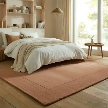 Cel mai vândut Covor Textured Wool Border Portocaliu 120X170 cm, Flair Rugs