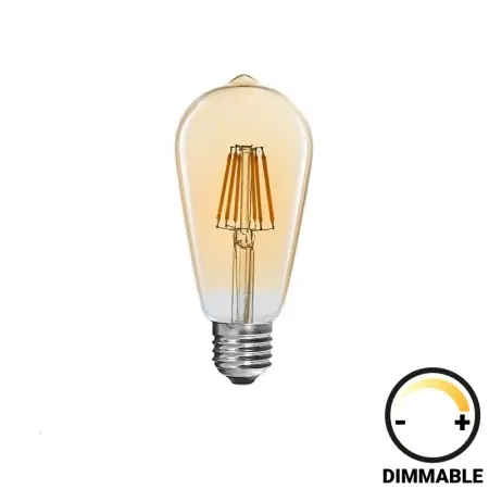Bec LED ST64 dimabil 8W E27 amber 6.4x6.4x14.7 cm Premium