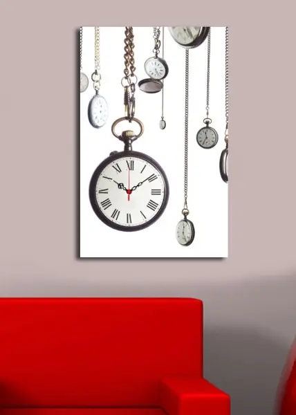 Ceas de perete decorativ din pânză 5070CS Multicolor 45x70 cm Lichidare de stoc