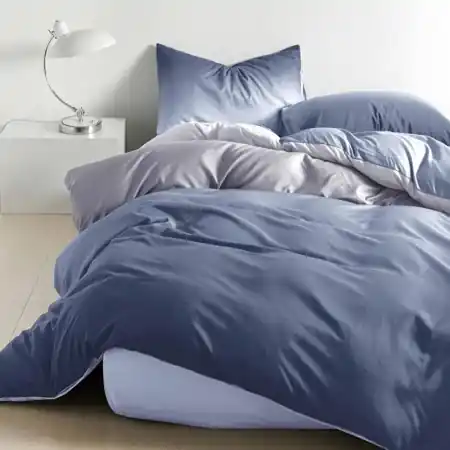 Premium Lenjerie Accent Navy 4 Piese (Bumbac Satinat)