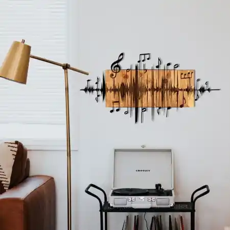 Accesoriu decorativ de perete din lemn si metal Efsa Negru 90x47 cm Ultima șansă