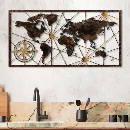 Accesoriu decorativ de perete metalic Bys-132 Multicolor 120x60 cm Premium