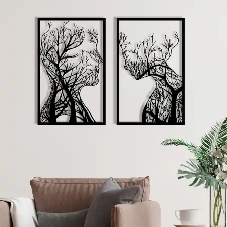 Accesoriu decorativ de perete metalic Lutuf Negru 86x63 cm Ultima șansă