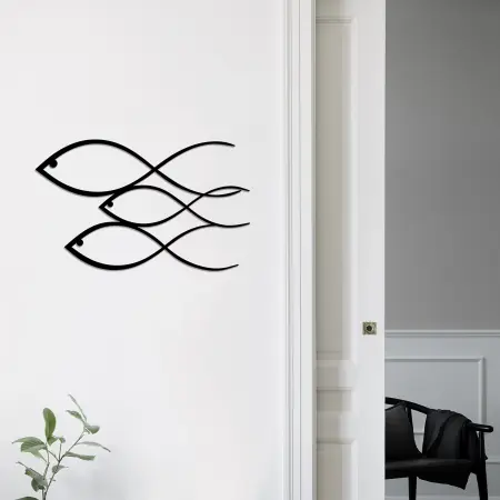 Accesoriu decorativ de perete metalic Metal-248 Negru 50x30 cm Livrare expres