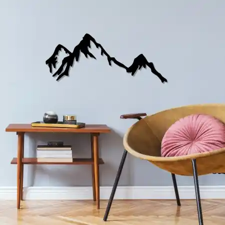 Accesoriu decorativ de perete metalic Metal-408 Negru 70x30 cm Preț redus