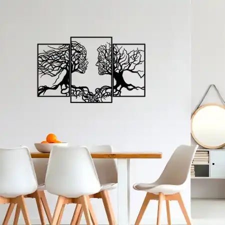 Accesoriu decorativ de perete metalic Metal-499 Negru 116x71 cm Plată sigură