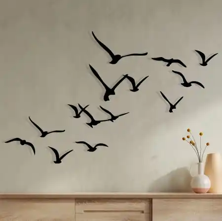Accesoriu decorativ de perete metalic Migration Negru 29x18 cm Cel mai bun preț