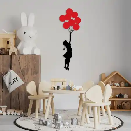 Bestseller Accesoriu decorativ de perete metalic Model-429 Negru 100x34 cm