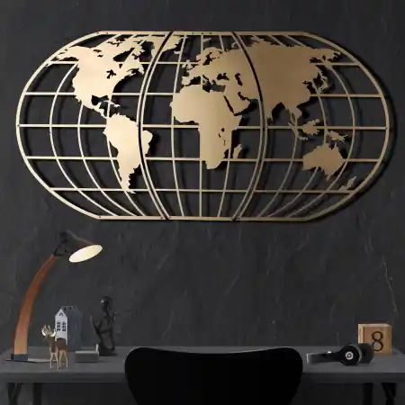 Accesoriu decorativ de perete metalic Mt-03 Auriu 60x120 cm Preț redus