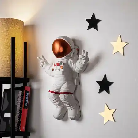 Accesoriu decorativ de perete Yak-001 Astronaut Caramiziu 35x47x10 cm Cumpărături sigure