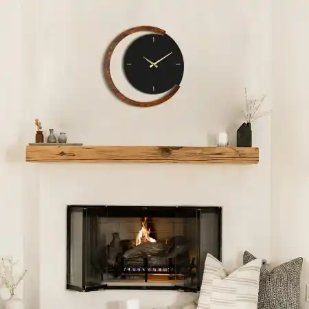 Ceas de perete decorativ din metal Aps117 Negru 48x48 cm Nu rata