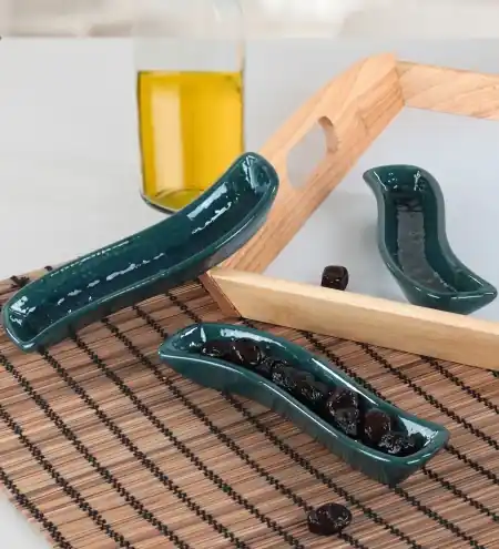 Cumpără online Set boluri ceramice (3 bucati) St612003F Verde 18x4.4x2 cm