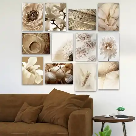Popular Set tablouri canvas (12 bucati) 12MDF33YS Multicolor 20x15 cm