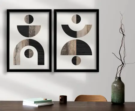 Doar azi Set tablouri canvas (2 bucati) 2P3853NISCT-014 Maro 38x53 cm