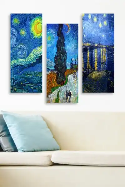 Super ofertă Set tablouri canvas (3 bucati) MDF0074 Multicolor 70x50 cm