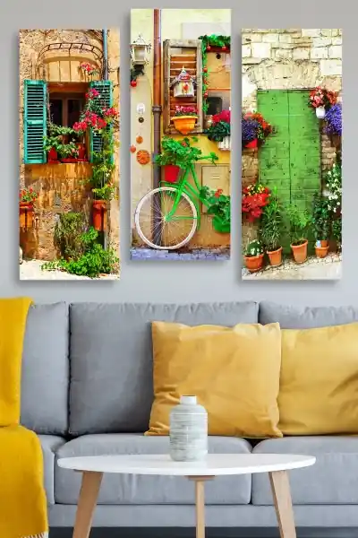 Bestseller Set tablouri canvas (3 bucati) MDF0088 Multicolor 70x50 cm