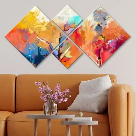 Set tablouri canvas (4 bucati) 4MDF1040210842 Multicolor 60x115 cm Disponibil imediat
