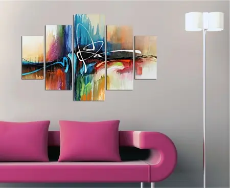 Set tablouri canvas (5 bucati) ST276 Multicolor 56x20 cm Expediere rapidă