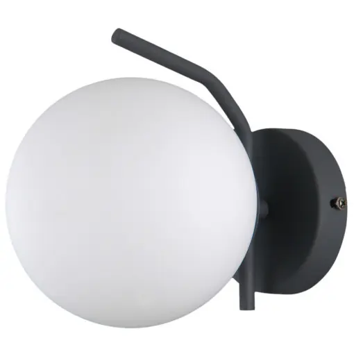 Aplica perete moderna neagra cu glob alb Carim Expediere rapidă