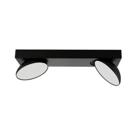 Ofertă Spot aplicat modern negru rotund cu 2 brate led Castelia
