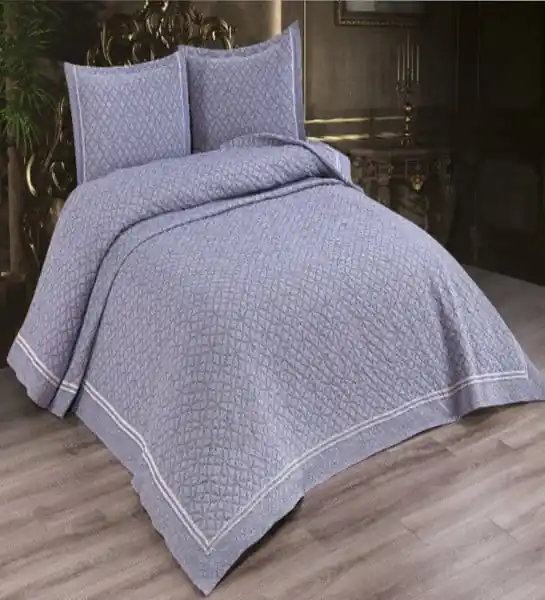 Bestseller Cuvertura de pat, bumbac, 3 piese, gri, CJD-04
