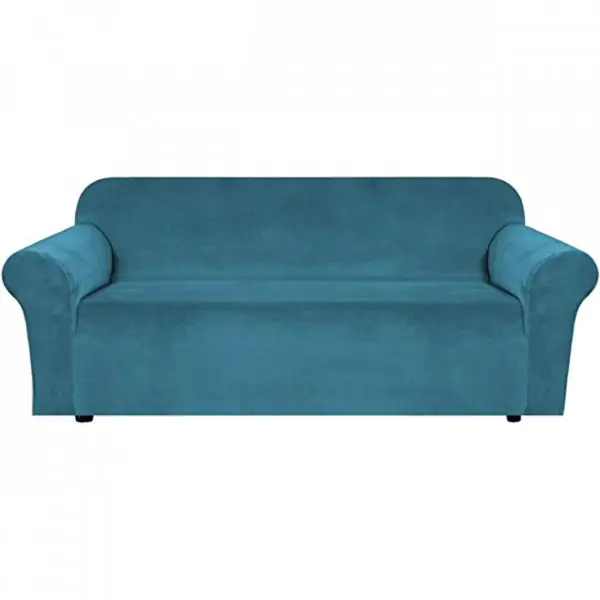 Husa elastica din catifea, canapea 3 locuri, cu brate, turquoise, HCCJ3-05 Ofertă specială