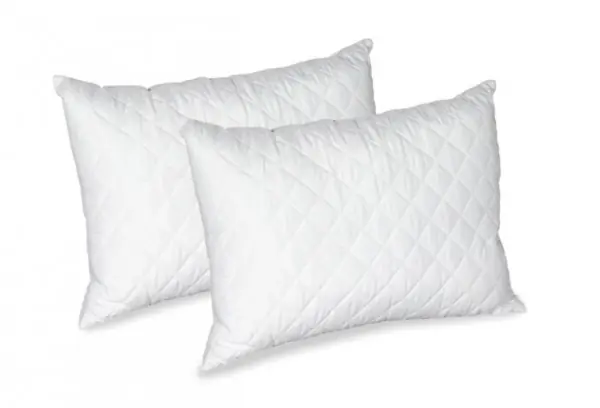 Set 2 perne dreptunghiulare, microfibra matlasata, 50x70 cm, alb, SP-03 Nu rata