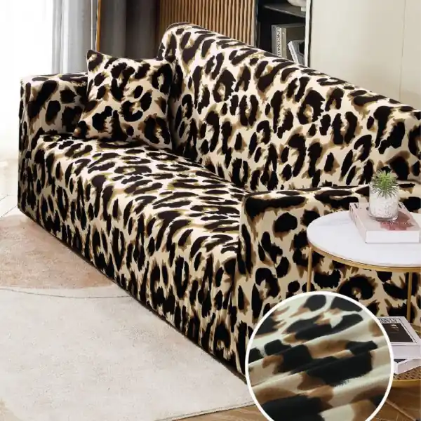 Comandă acum Husa elastica canapea 3 locuri, cu brate, crem / negru, HEJ3-35