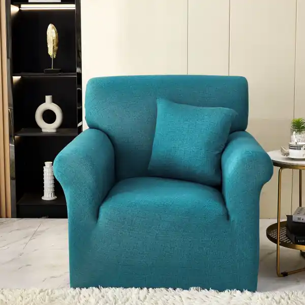 Ieftin Husa elastica pentru fotoliu, uni, cu brate, turquoise, HEJ1-43