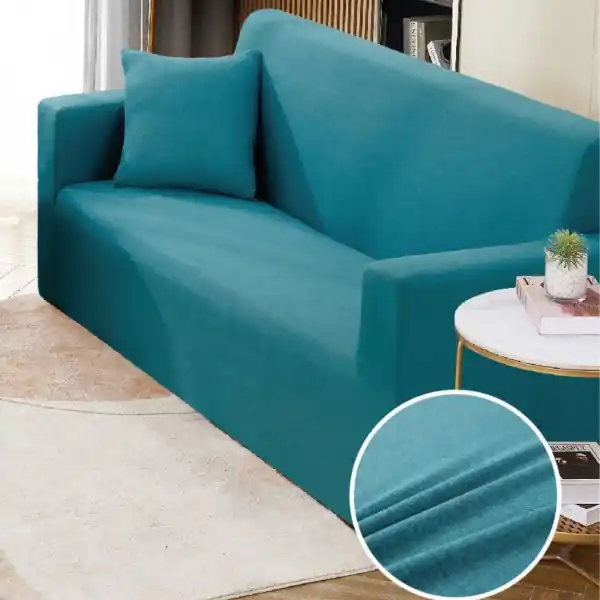 Husa elastica moderna pentru canapea 2 locuri, poliester / spandex, turquoise, HEJ2-43 Discount