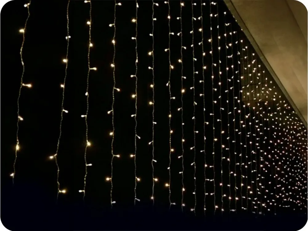 Bestseller Perdea luminoasă LED, 2m, 360 LED, 20x ramificație, WW, cu adaptor [X08360121]
